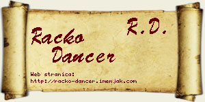 Racko Dancer vizit kartica